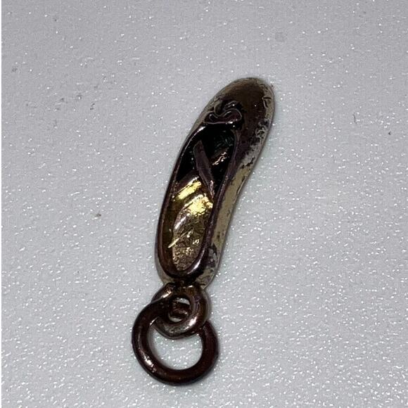 Vintage Tiny Sterling Silver Ballet Shoe Slipper Charm 7/8" Pendant! - Picture 6 of 9